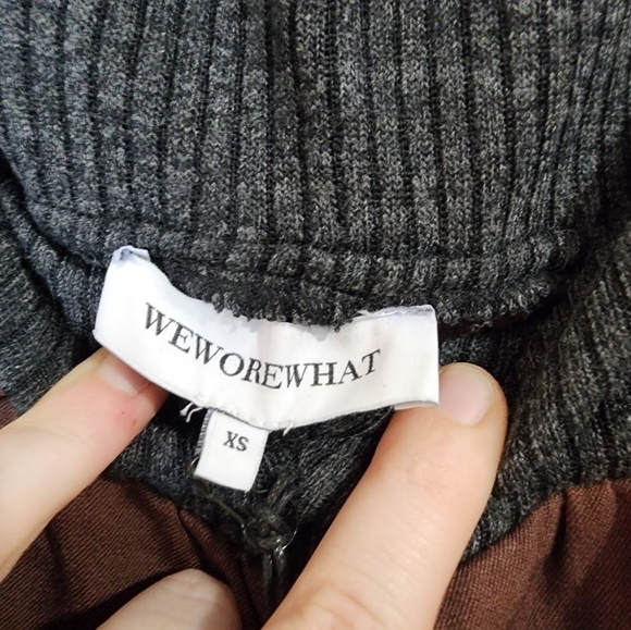 NEW WeWoreWhat Suiting Twill Low Rise Pull On Women XS Wide Leg V Waist Pants - Picture 10 of 12